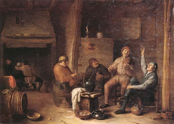 Hendrick Martensz Sorgh A tavern interior with peasants drinking and making music oil painting picture